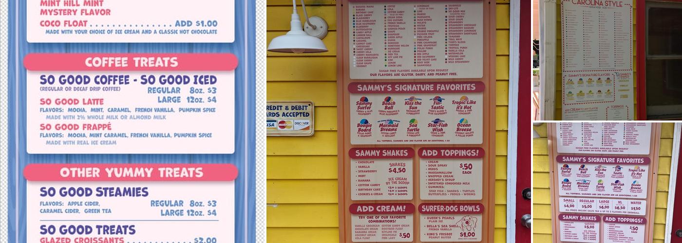 Sammy's So Good Menu
