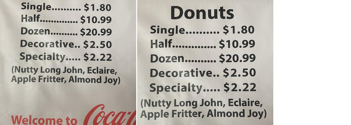 Donut Hole Menu