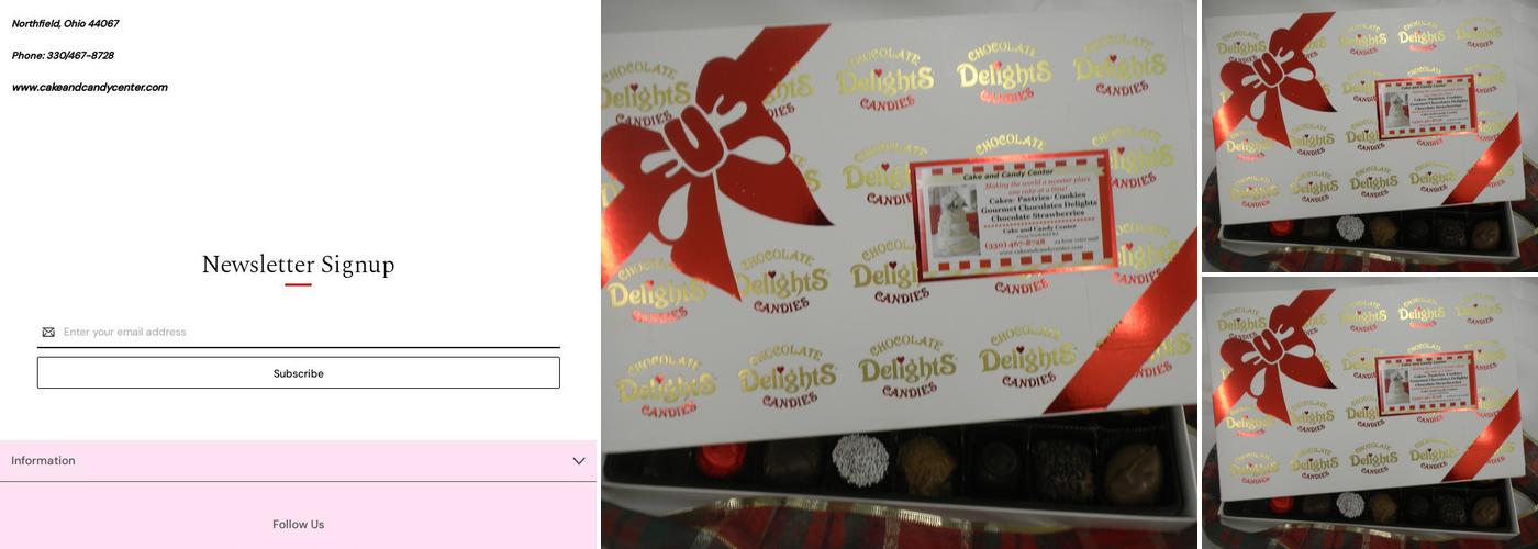 Cake & Candy Center Menu