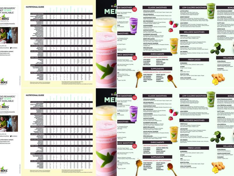 Robeks Fresh Juices & Smoothies Menu
