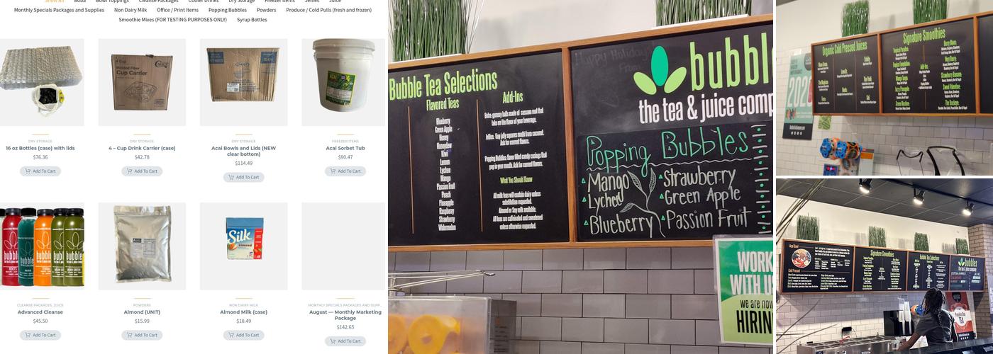 Bubbles the Tea and Juice Co. Menu