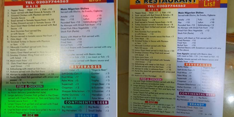 Osto Menu