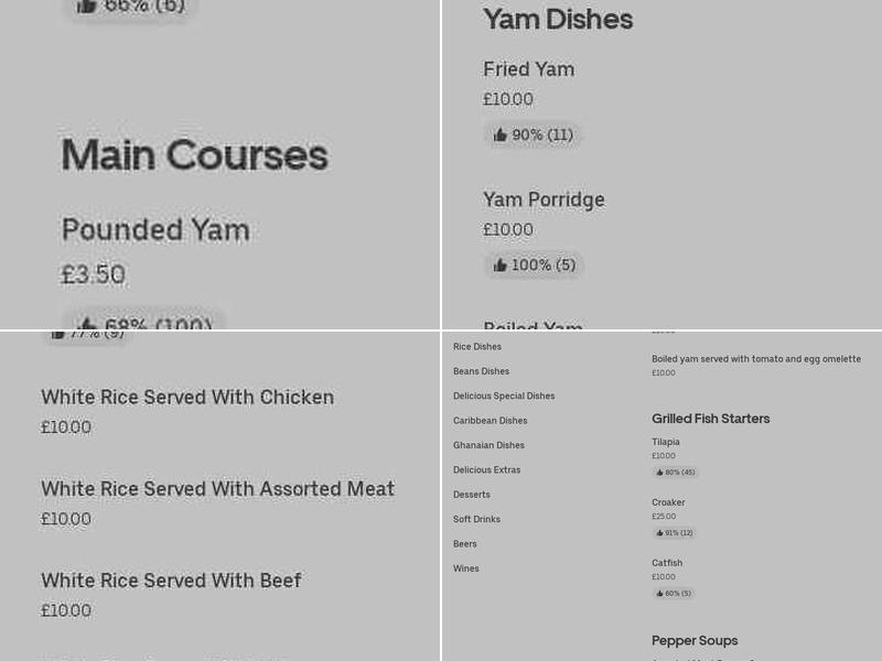 Delicious African & Caribbean Restaurant & Bar Menu