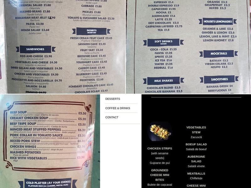 Carpathia London Menu