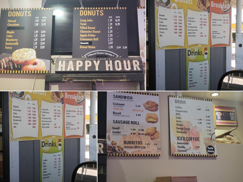 Tuttle Donuts Menu