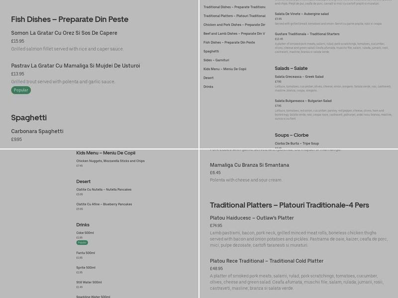 River Restaurant Menu