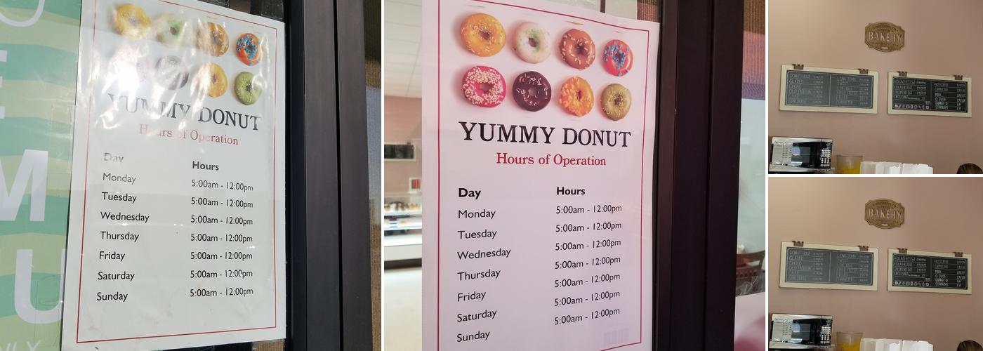 Yummy Donuts Menu