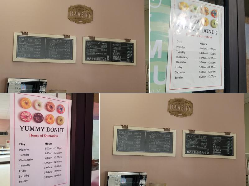 Yummy Donuts Menu