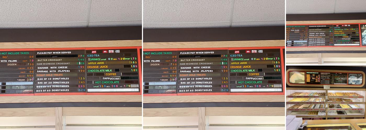 Happy Donuts Menu