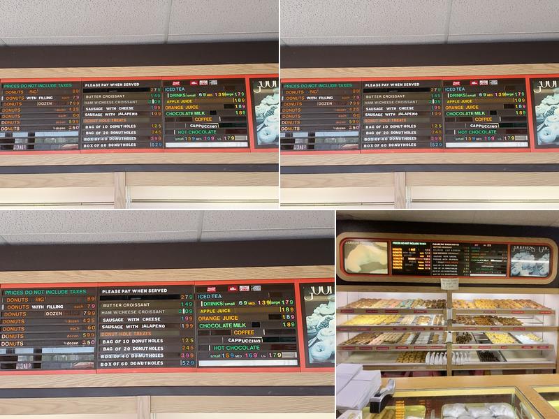 Happy Donuts Menu