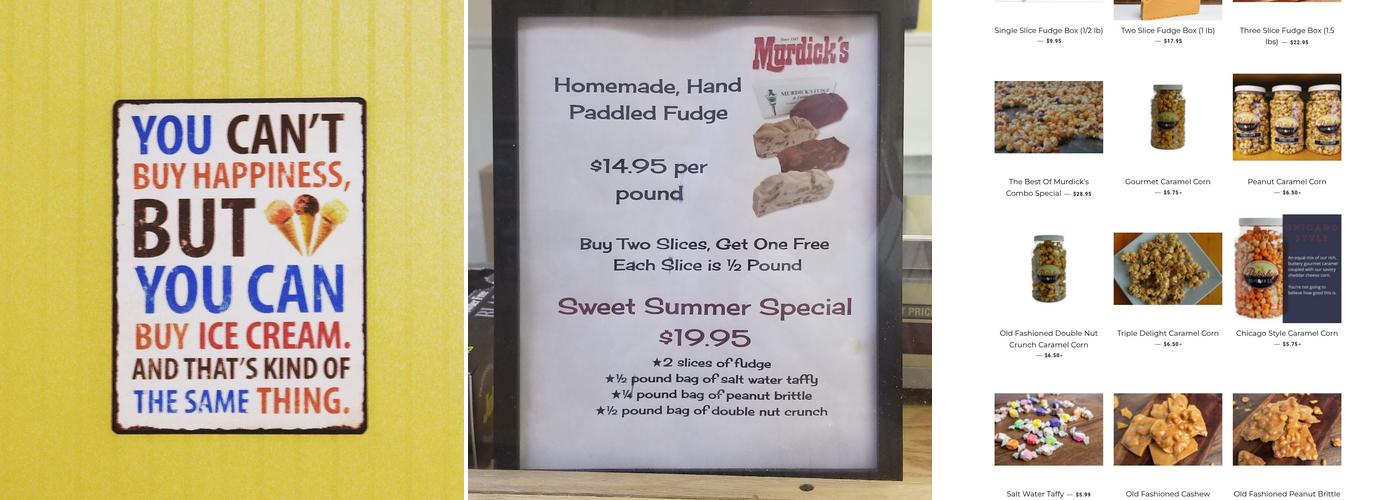 Murdick's Fudge and Ice Cream Menu