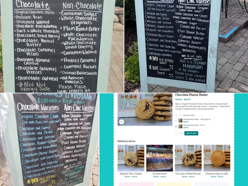 Tom's Mom's Cookies Menu