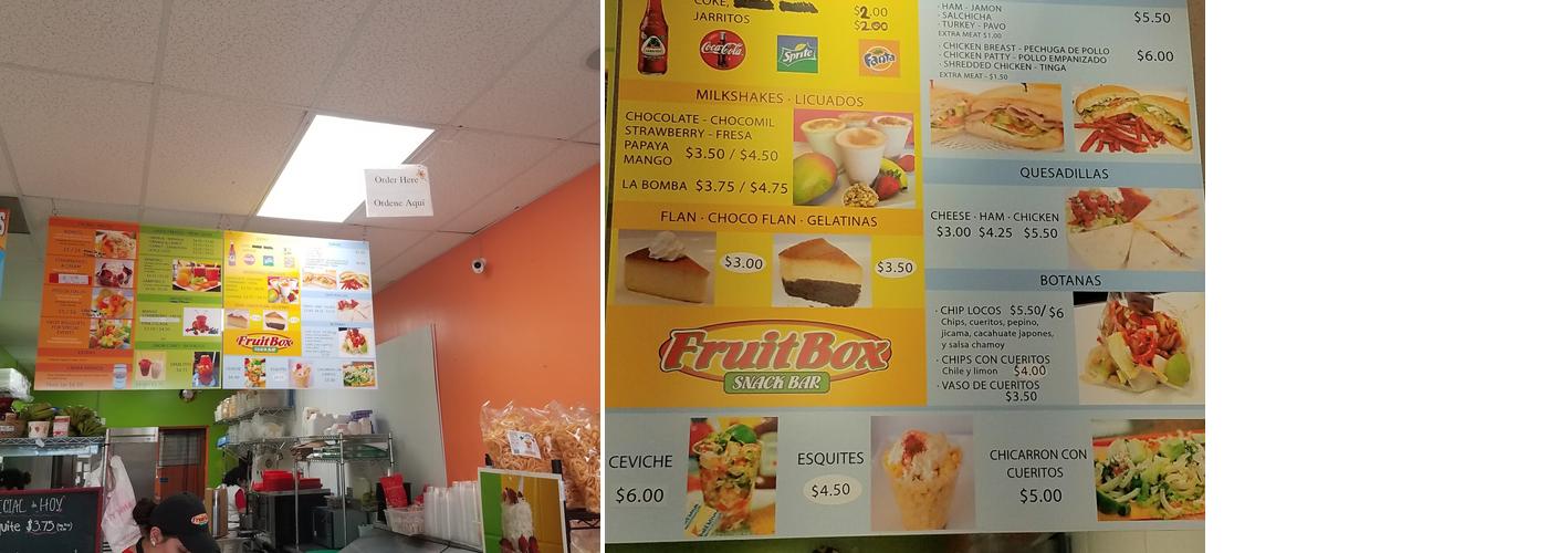 Fruitbox Menu