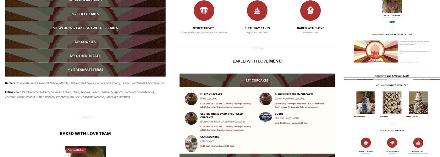 Baked With Love Menu