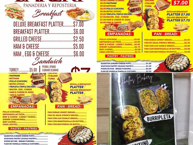 Panaderia y Reposteria Ceballos Bakery Menu