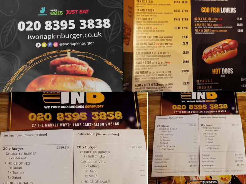 (TNB) Two Napkin Burger Menu