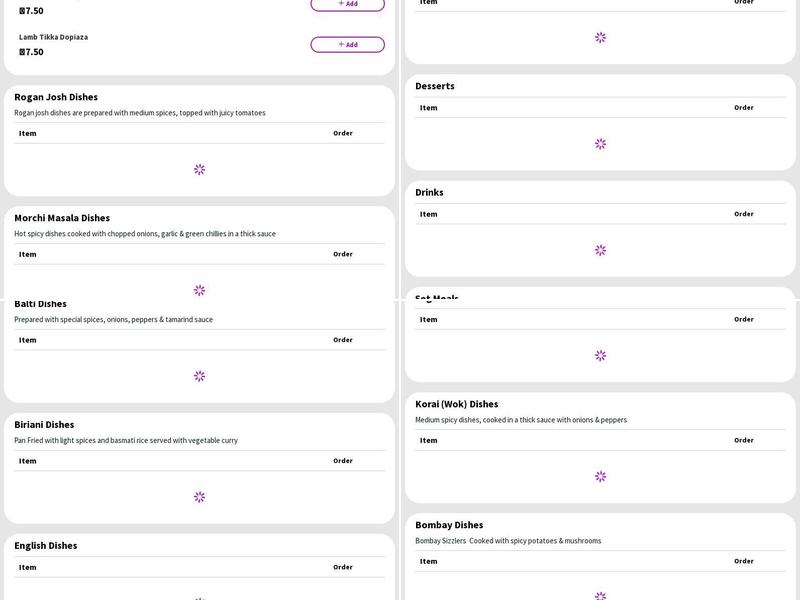 Elaha Indian Restaurant Menu