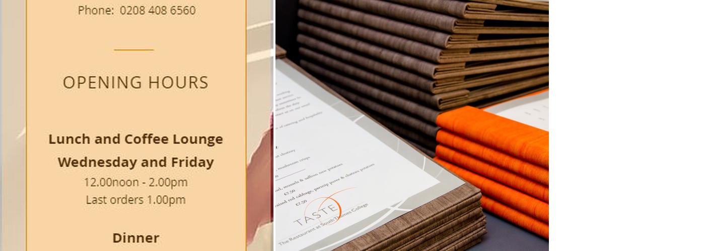 Taste Restaurant Menu