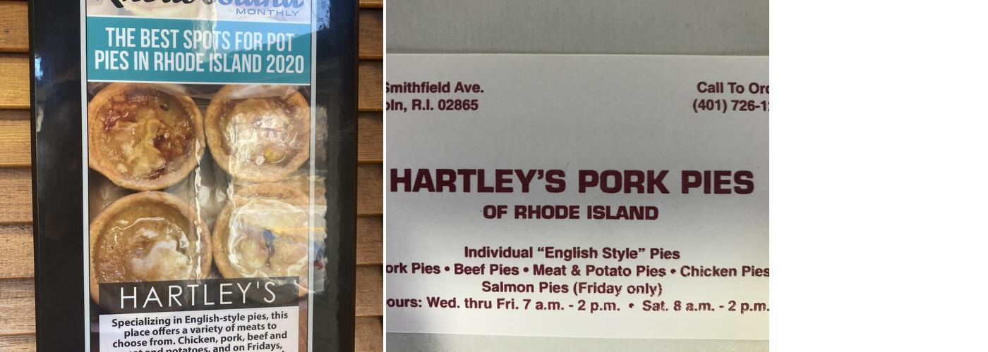 Hartley's Original Pork Pies Menu
