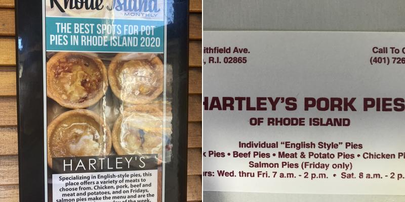 Hartley's Original Pork Pies Menu