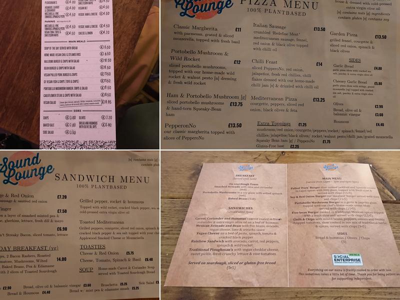 The Sound Lounge Menu