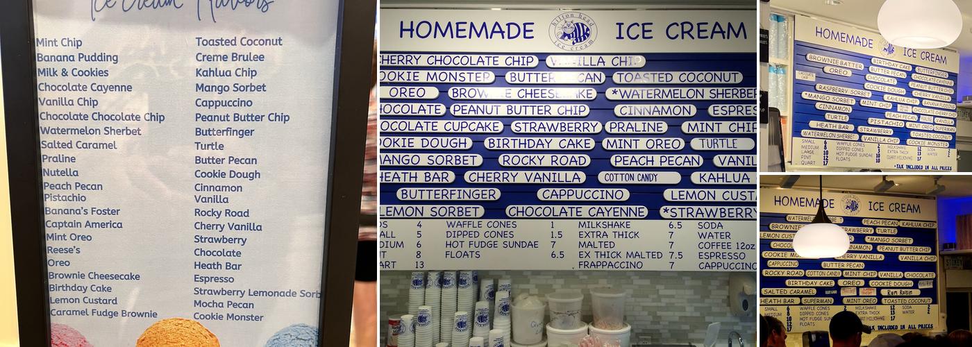 Hilton Head Ice Cream Menu