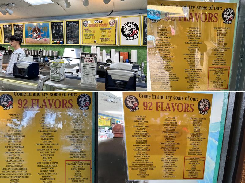 Frozen Moo Menu
