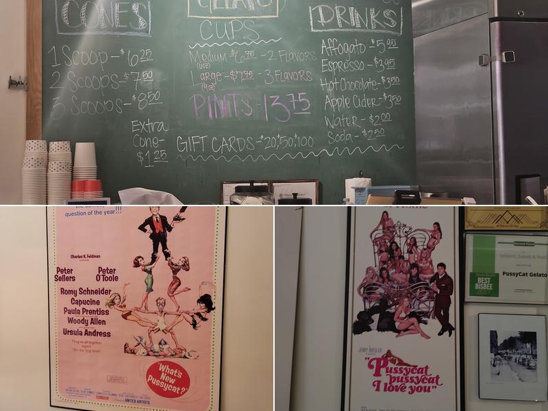PussyCat Gelato Menu