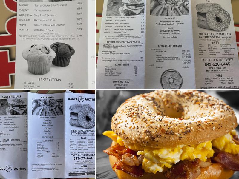 Bagel Factory Menu