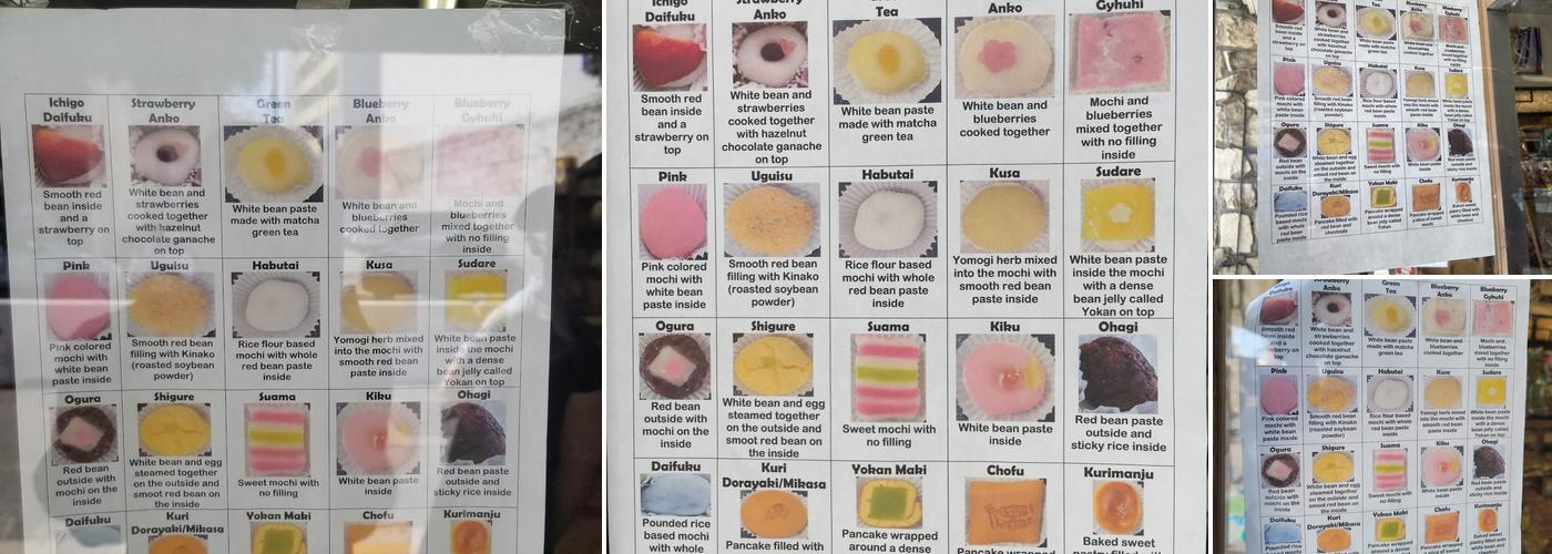 Fugetsu-Do Bakery Shop Menu