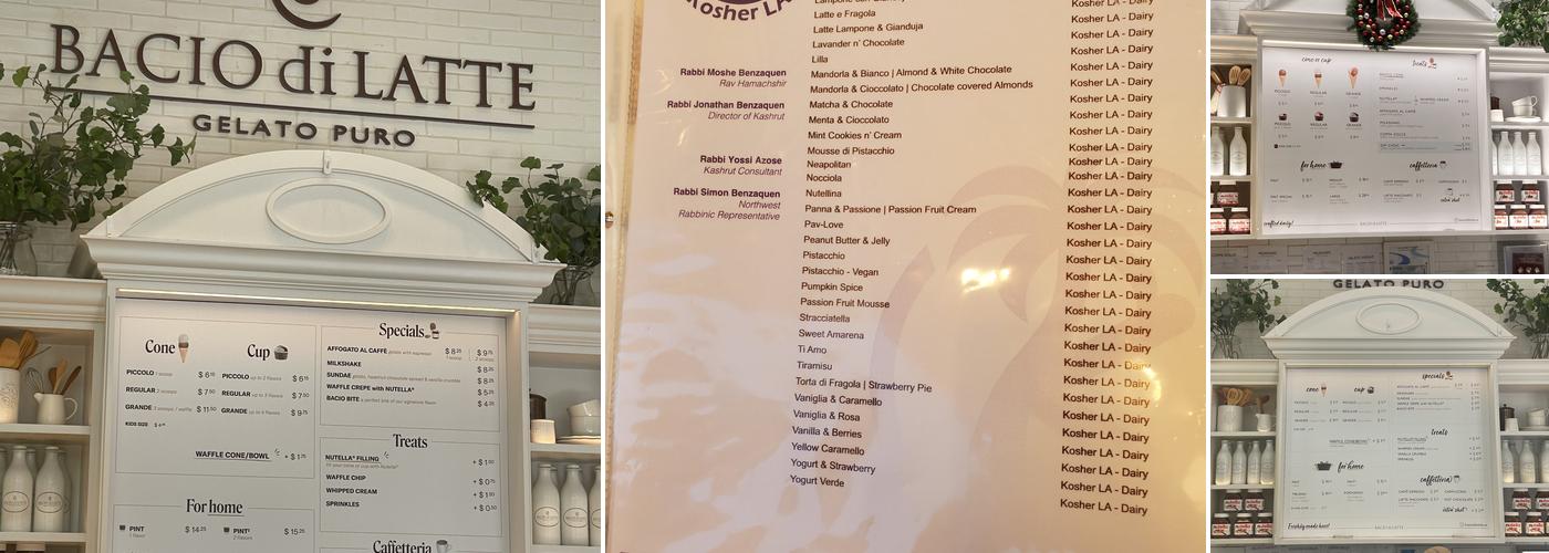 Bacio di Latte | Westfield Century City, LA Menu