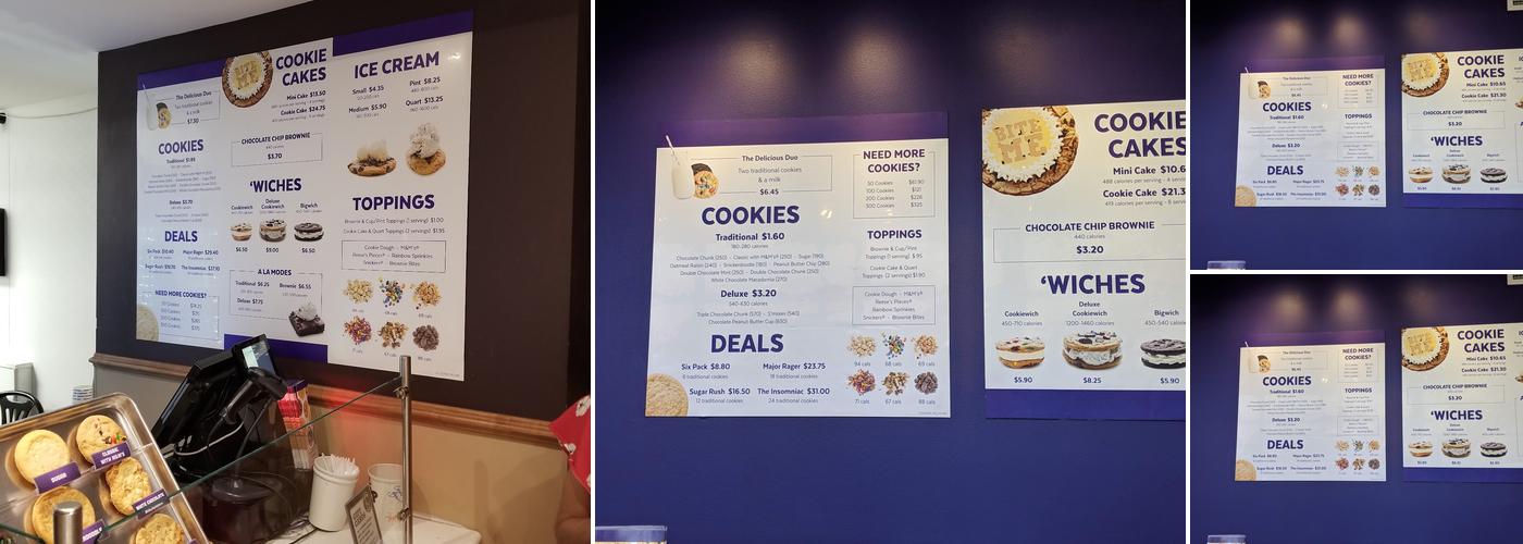 Insomnia Cookies Menu