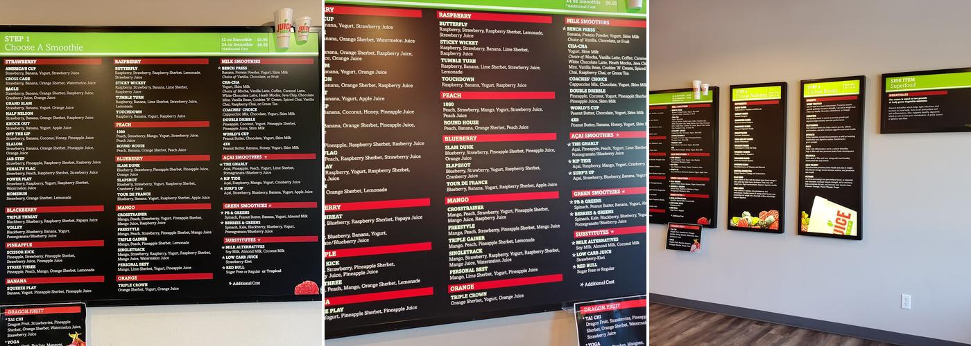 Juice Stop Menu