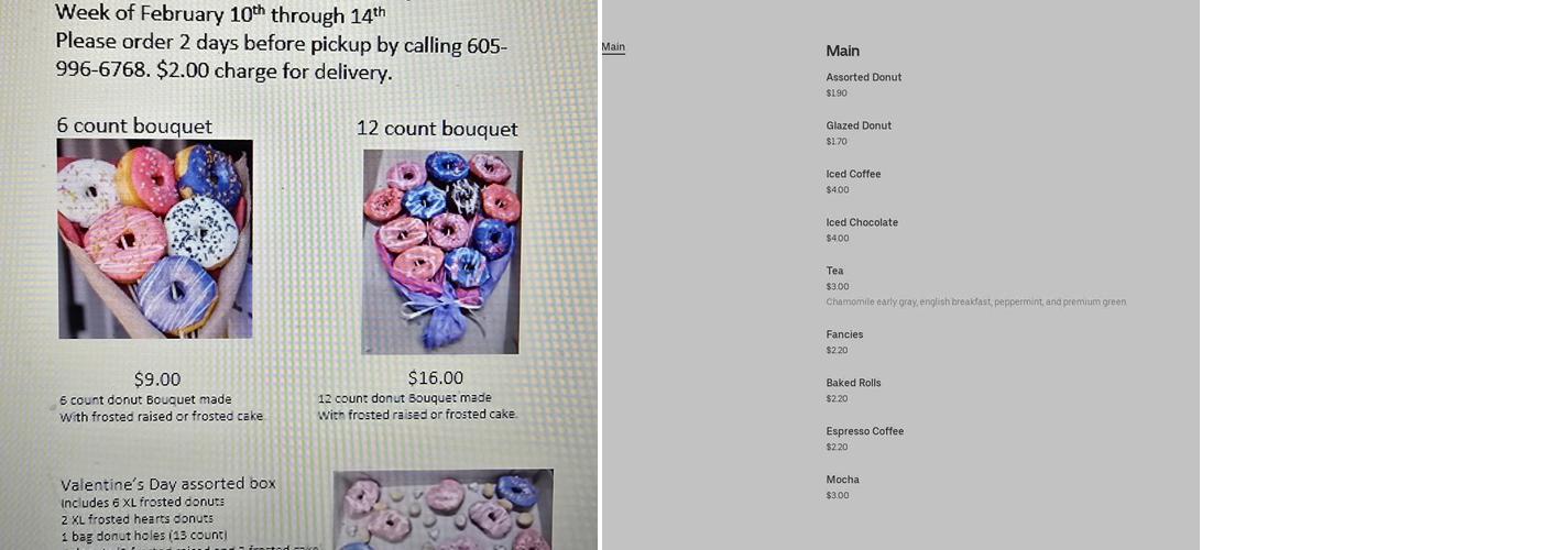 Daylight Donuts Menu