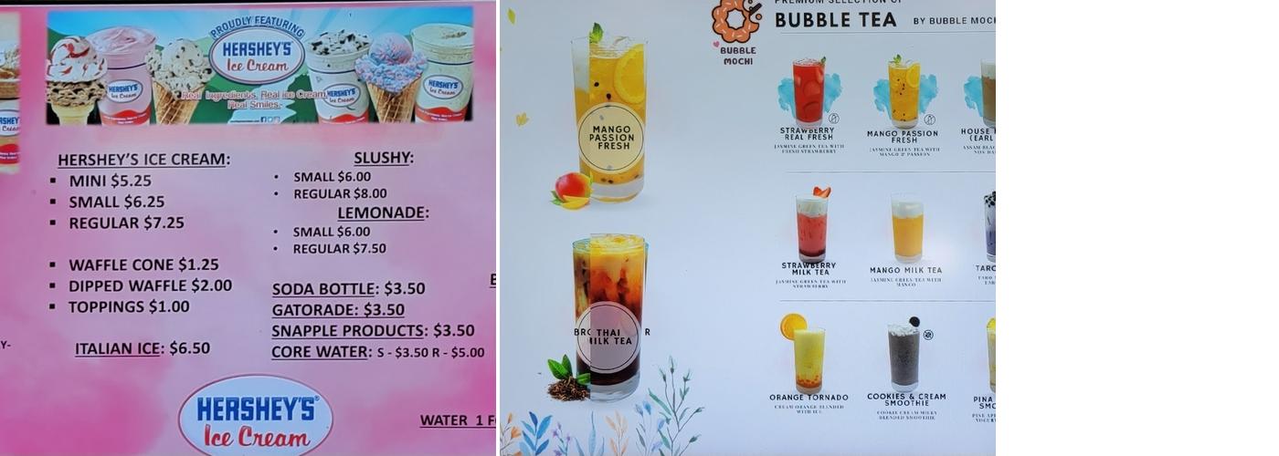 Dippin' Dots Menu