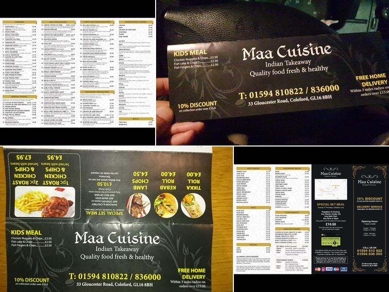 Maa Cuisine Menu