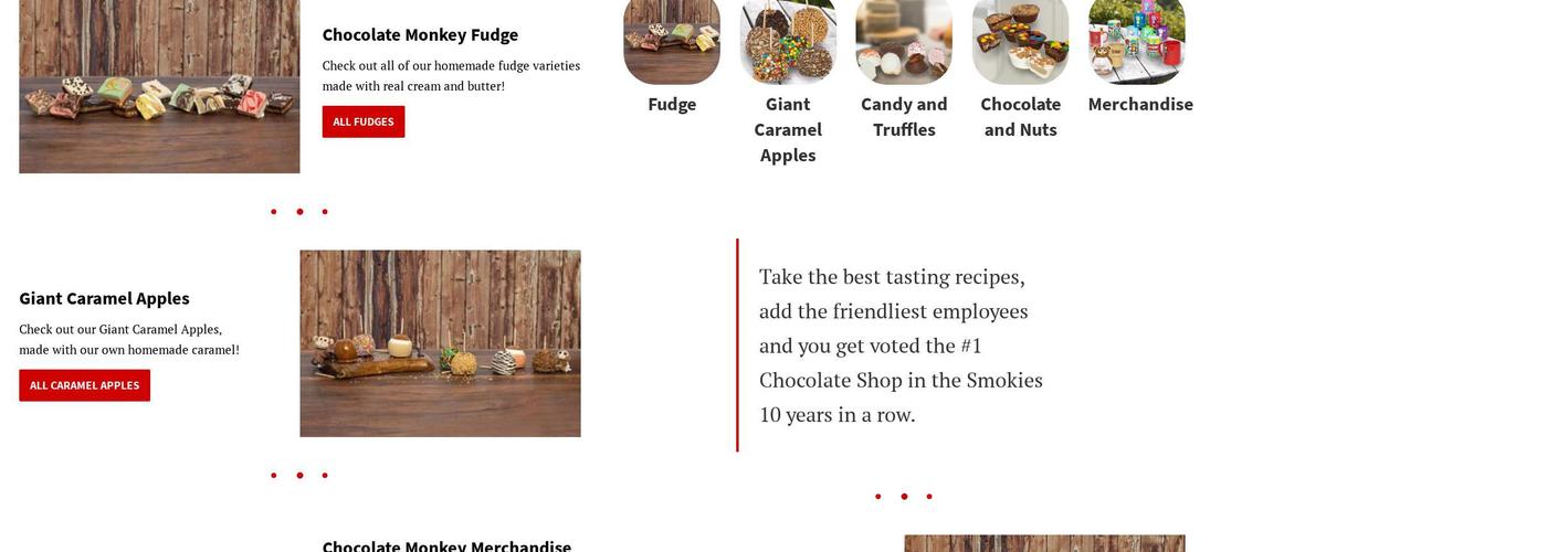 Chocolate Monkey Menu