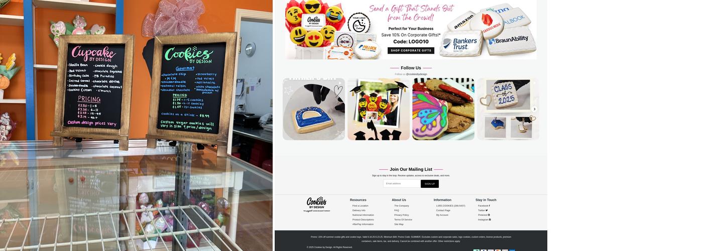 Cookies & Cupcake by Design Menu