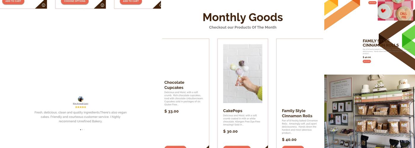 Unrefined Bakery Menu