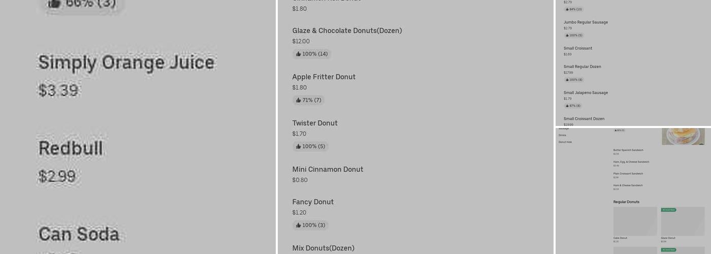 Big Daddy's Donuts Menu