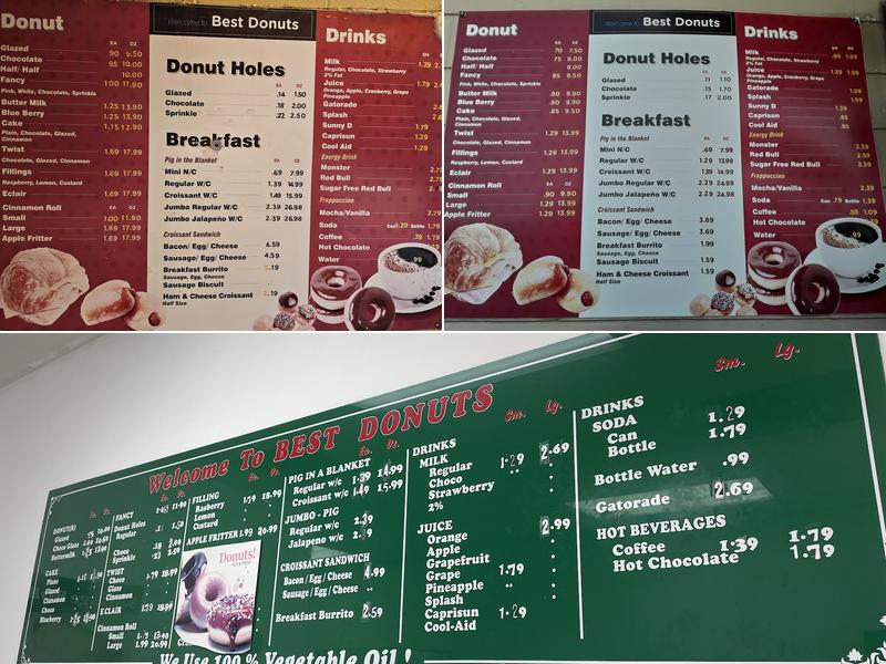 Best Donuts Menu