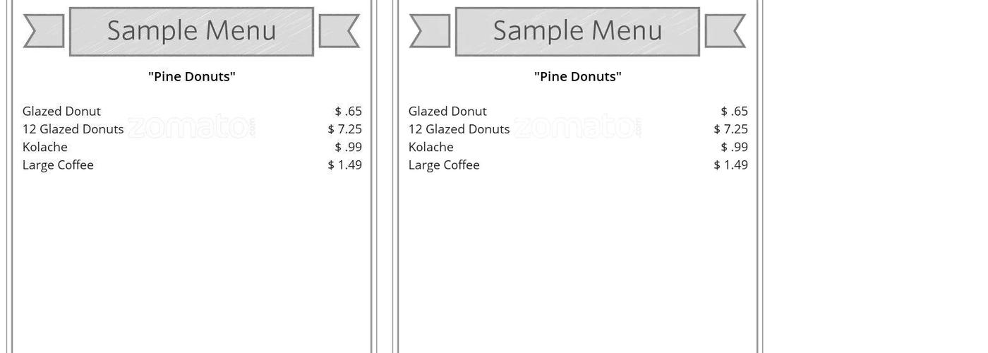 Pine Donuts Menu