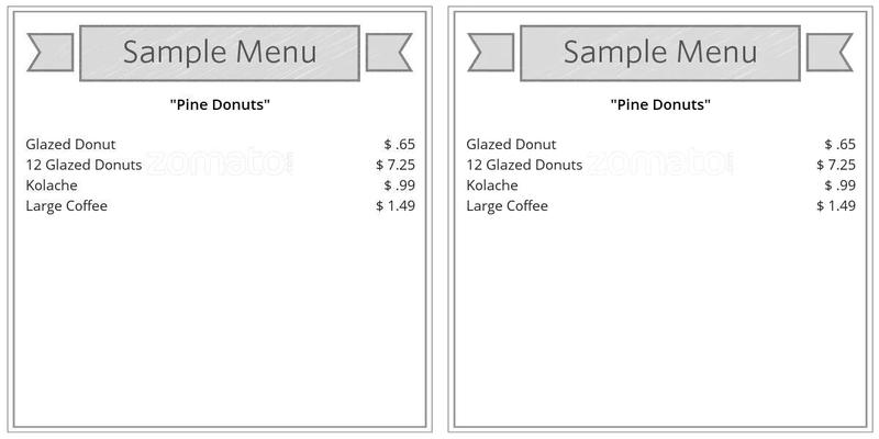 Pine Donuts Menu