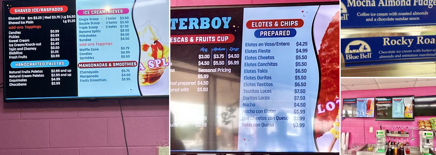 Waterboy Menu