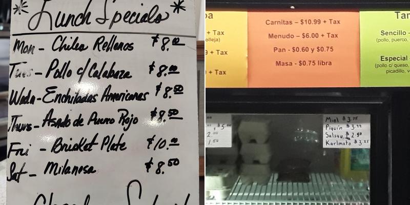 Donna Bakery Menu