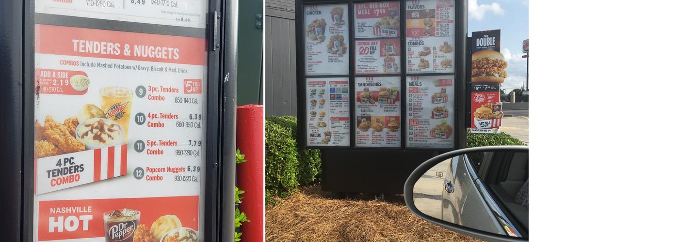 KFC Menu