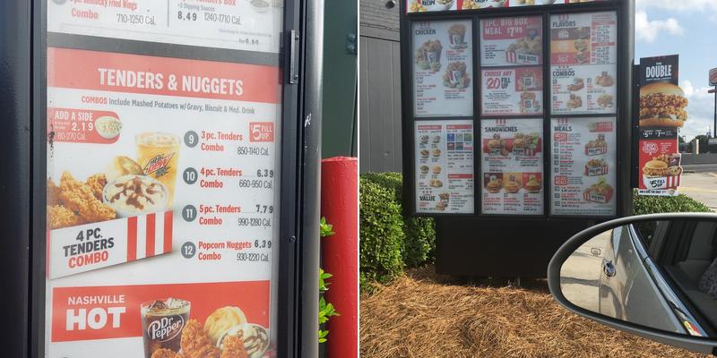 KFC Menu