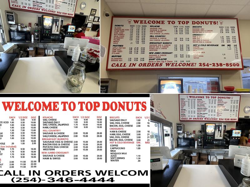 Top Donuts Menu