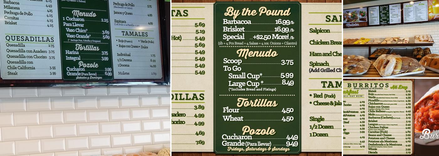 El Prado Bakery Menu