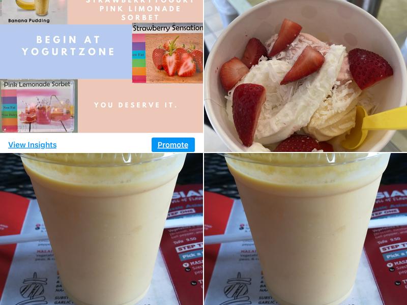 Yogurt Zone Menu